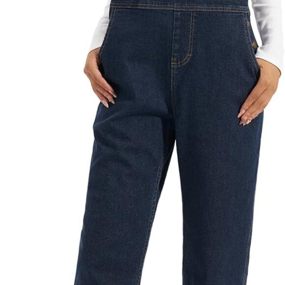 Stretchy Denim Overalls for Women, Womens Jean Bib Overall with Loose Fit, Ladie - Picture 1 of 5